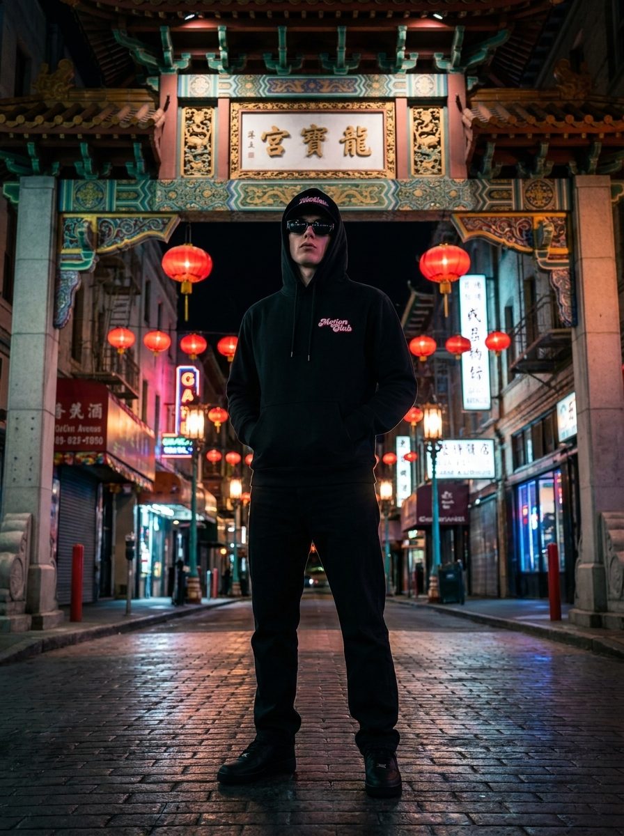 Bag Cha$ing Hoodie at the Chinatown Dragon Gate